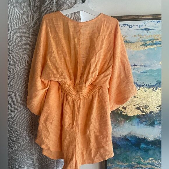 Free people short orange romper size Medium - Picture 3 of 11